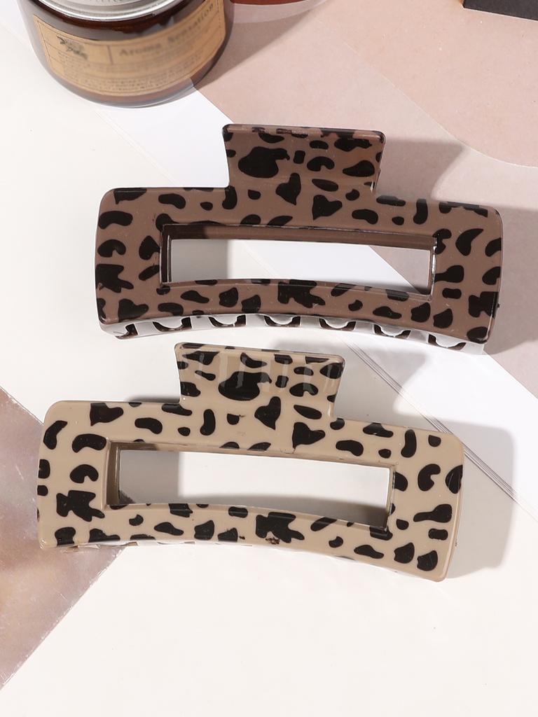 2 Pieces Leopard Print Claw Clip, Strong Hold Hair Jaw Clips for Thick Hair, Hair Accessories for Women Girls