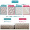 Nishikawa Cotton Mattress Pad Even Fluffier with Extra Pokopoko Terry Fabric Mattress Cotton Machine 100% [Now Filling!] Pad, Semi-Double, 120x205cm,