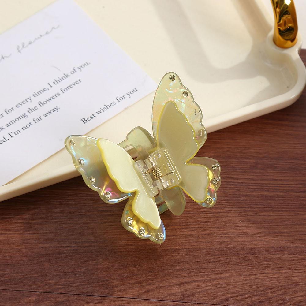 Französische süße koreanische Schmetterlings-Haarnadel – Acryl & Acetat Hai-Clip für Pferdeschwänze