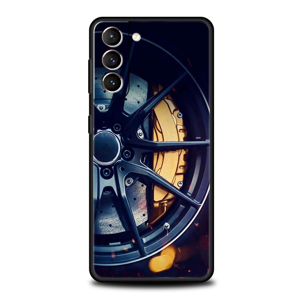 Phone Case Cover for Samsung Galaxy S26 S25 S24 S23 S22 S20 S21 FE Ultra Plus S25 Edge 5G Soft TPU Sports Car Wheel Tire Speed