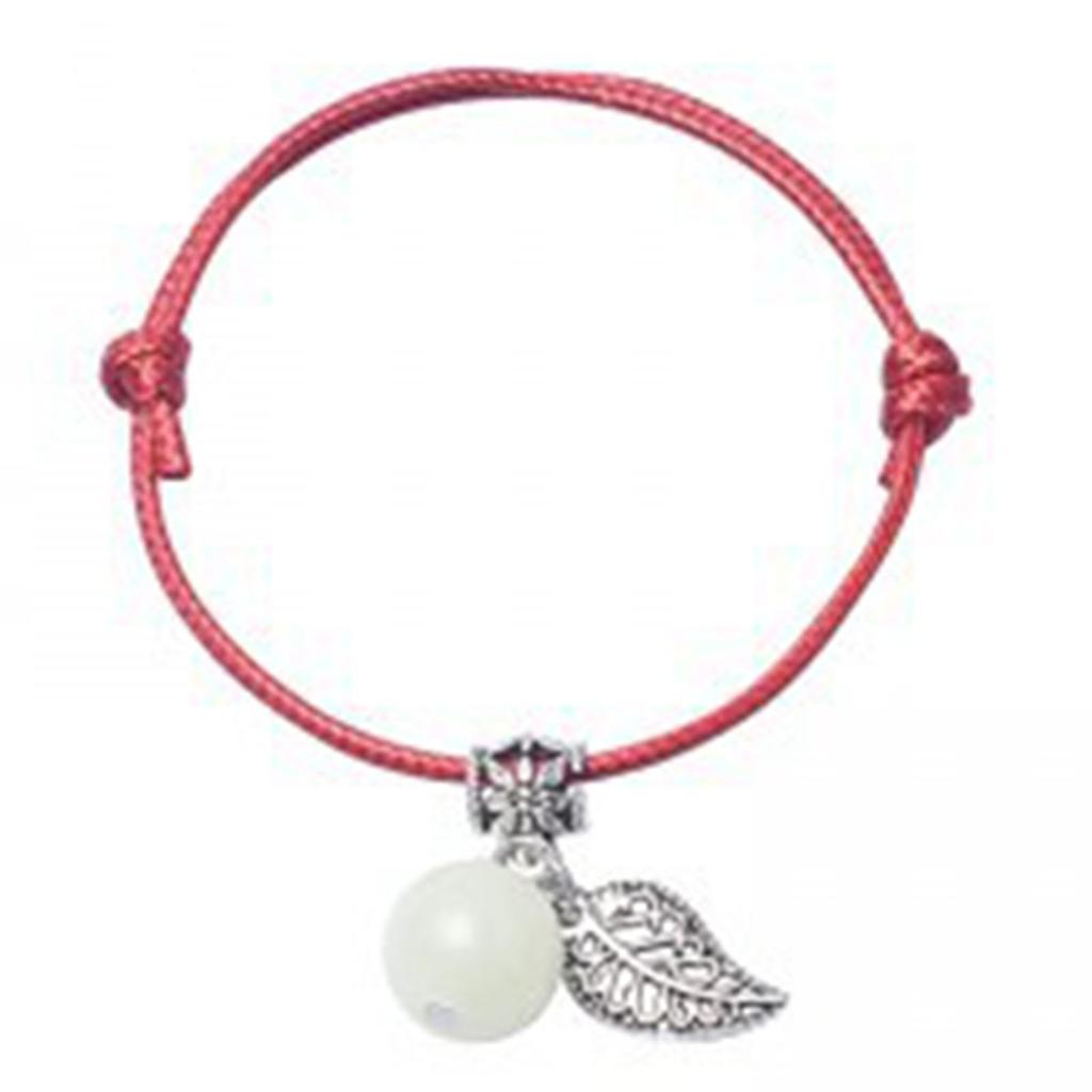 2pcs Bracelets Luminous PU Leather Adjustable Unisex Fashionable Rope Pendant Friendship Bracelet