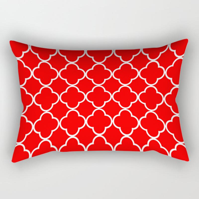 Nordic Red Sweet Cushion Cover Classic Geometric Fashion Home Decoration Living Room Sofa Pillowcase Car Waist Pillowcase 30*50
