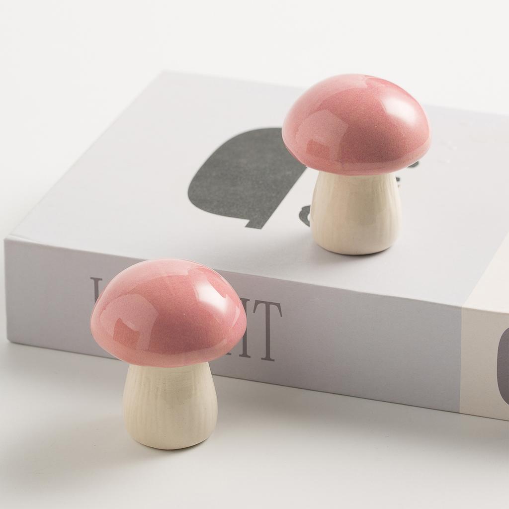 Creative Mushroom-Shaped Ceramic Handicrafts Office Desktop Ornament Home Entrance Decorative Ornament Tea Pet Screw Cap