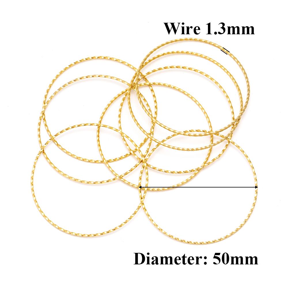 10pcs Stainless Steel Gold Earrings Rings Spiral Round Twisted Big Circle Ear Wire Hoops Pendant Connectors DIY Jewelry Findings