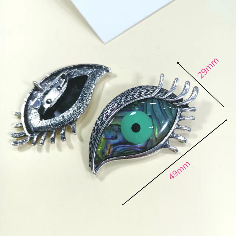 Shell Inlaid Telescope Eye Brooch Pin With Geometric Design For Unisex Fashion Accessories