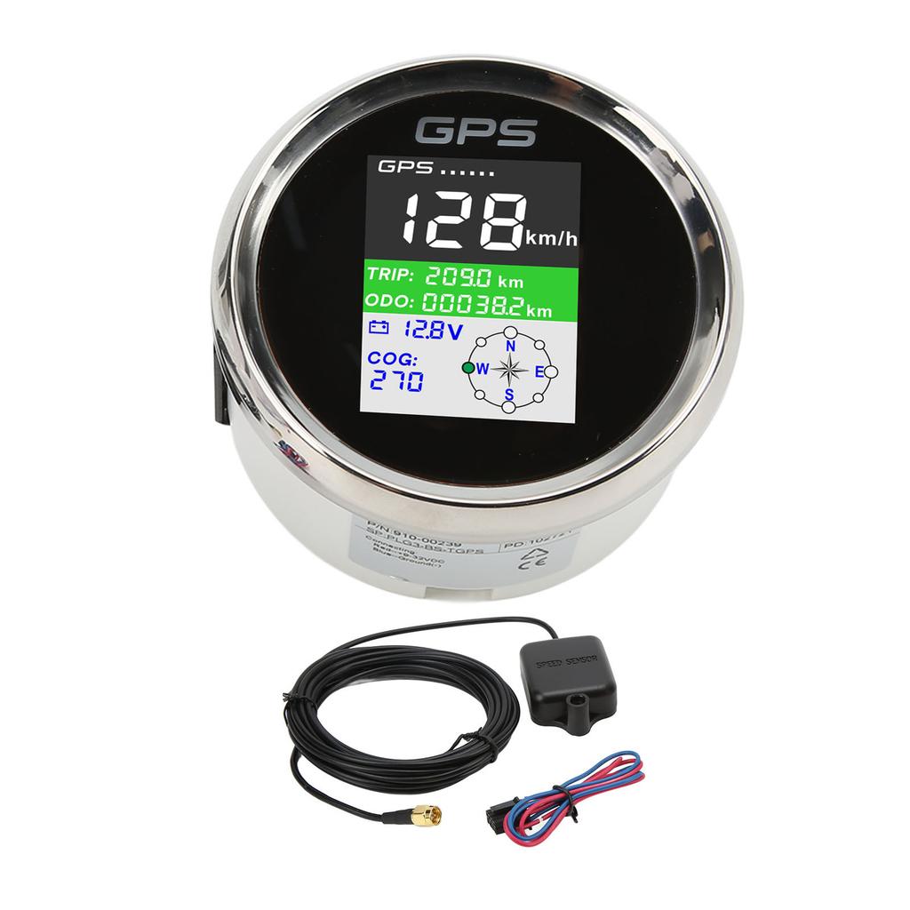 85mm GPS Speedometer Km H Knot MPH DC9‑32V TFT Screen IP67 Speed Gauge Universal for Cars Motorcycles Boats