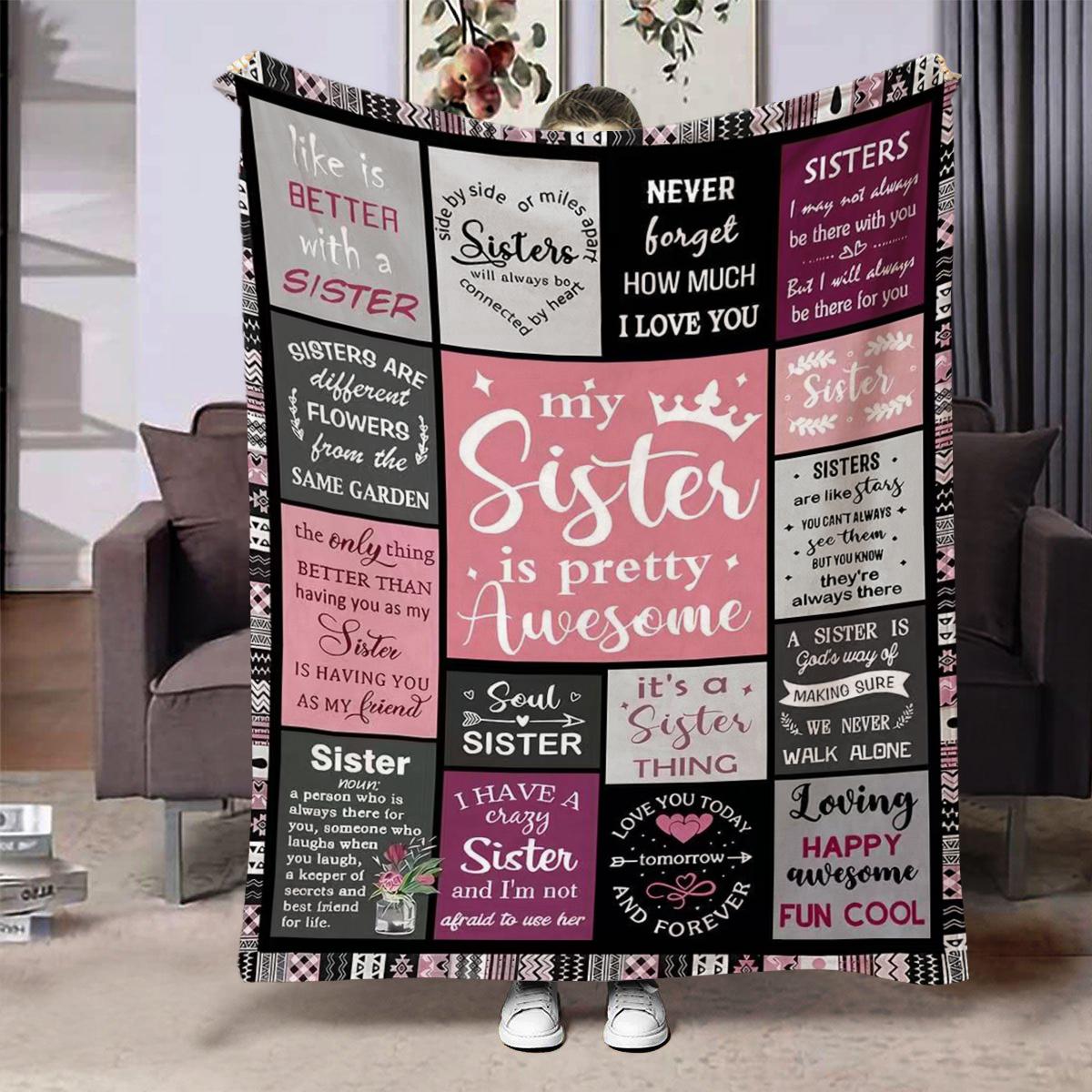 Creative Throw Blanket Flannel Print Blanket Super Soft Cozy Sofa Nap Blanket Home Blanket Perfect Home Gift For Sisters 30x40in