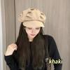 Cloud Hat Women'S Japanese Style Face-Showing Small Plain-Looking Beret Casual All-Match Beret Octagonal Cap
