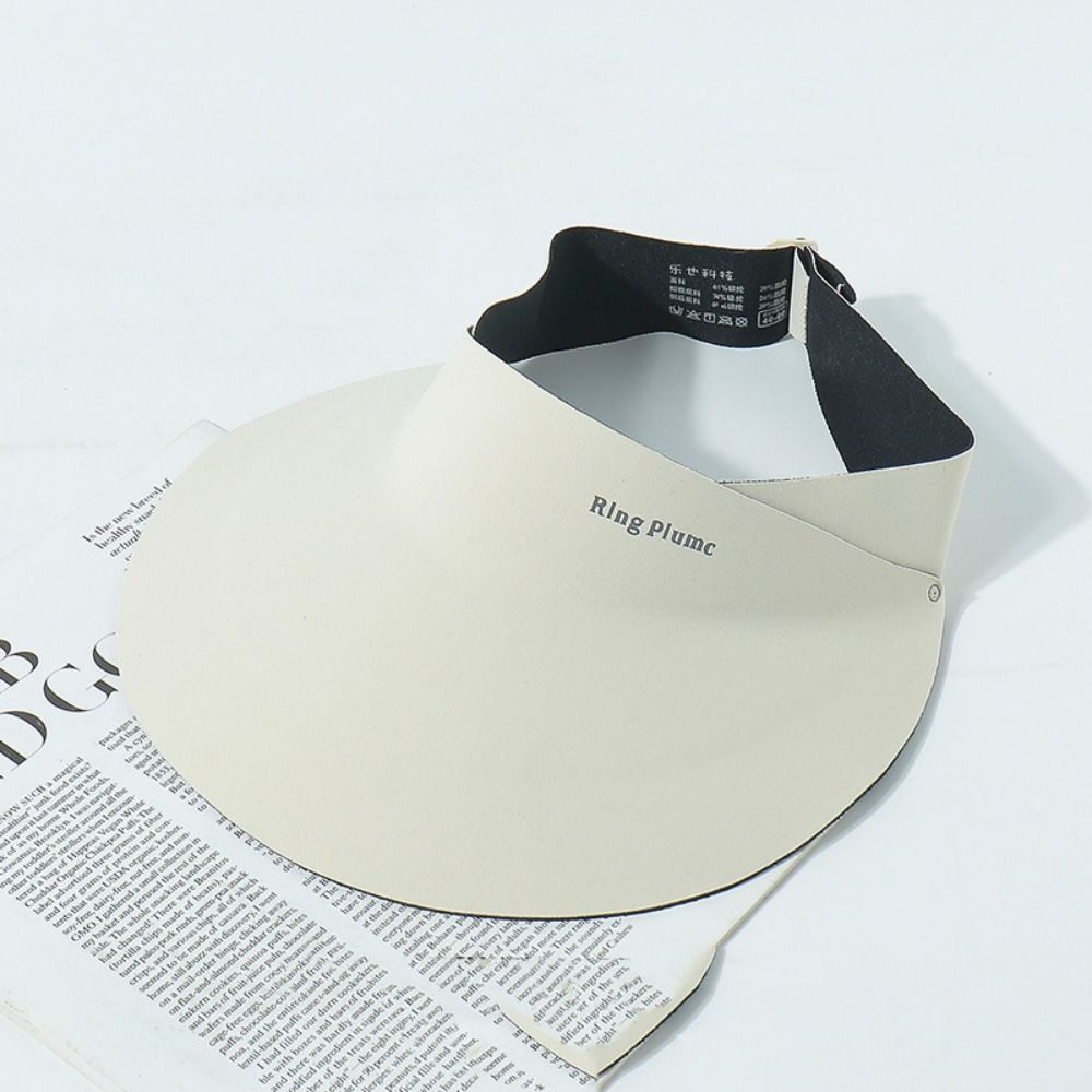 

UV Protection Sunscreen Empty Top Cap Ice Silk Visor Cap Simple Summer Sun Hat Sunshade бежевый