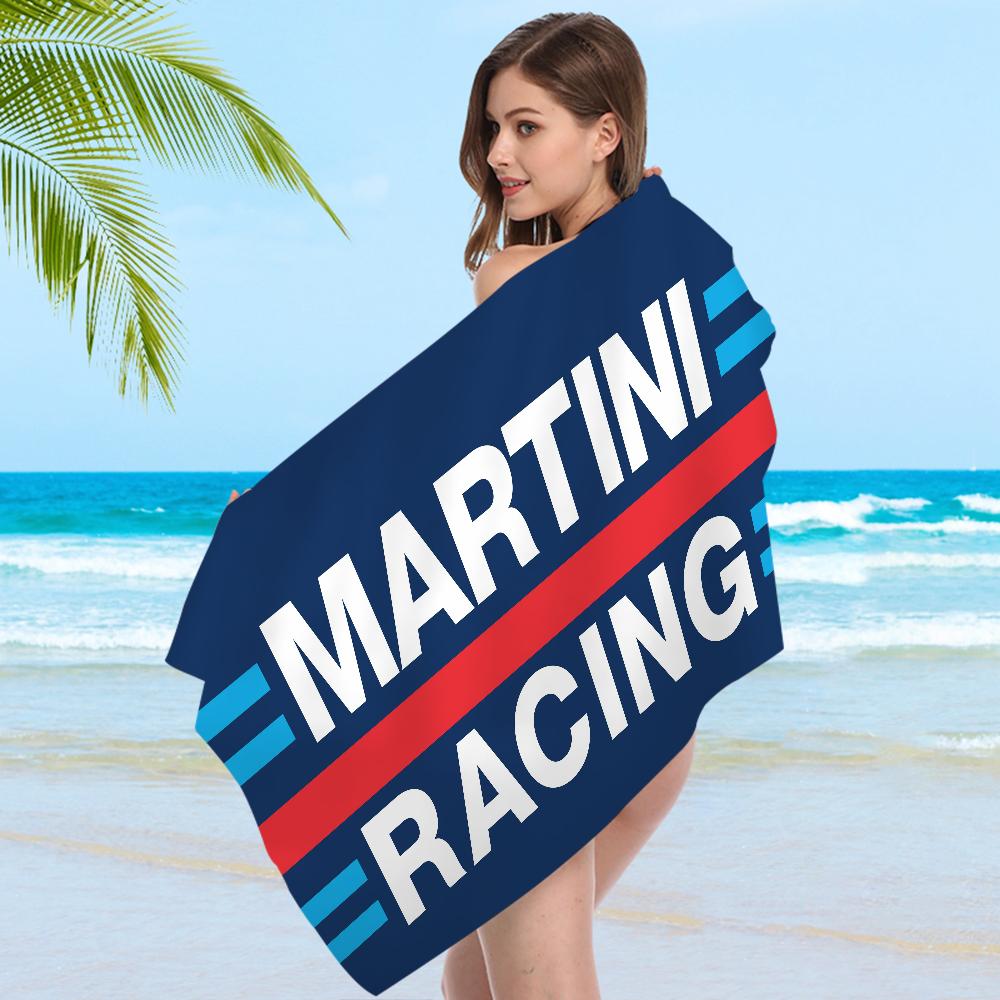 Martini Logo Aufgedrucktes Handtuch Mikrofaser Strandtuch Saugfähig Schnelltrocknend Weich Yoga Schwimmen Resort Bergsteigen Handtuch