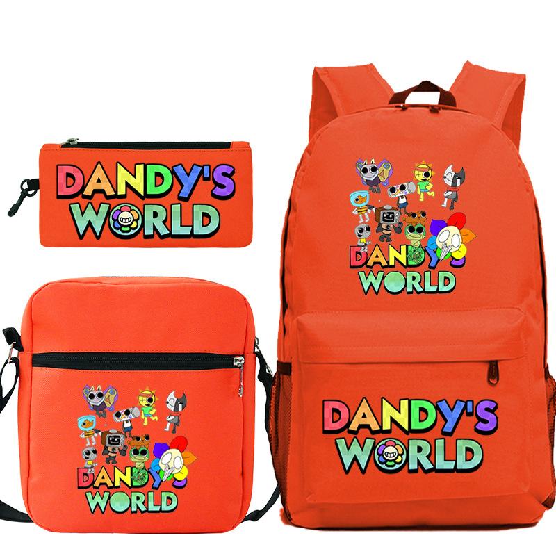 Neue Dandy-Welt Peripherie Druck Schultasche Student Lässige Federtasche Umhängetasche Dreiteiliges Set
