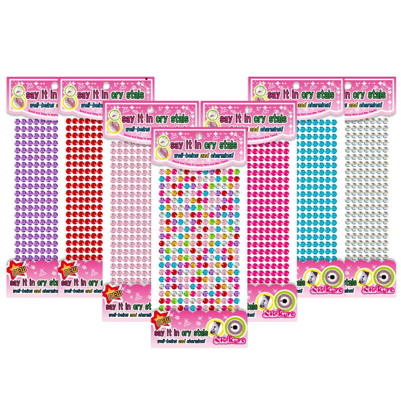 Acrylic Rhinestone Stickers: 456mm, Full Color Range, Ample Stock, Perfect for DIY.