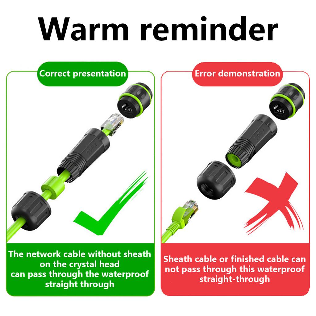 Waterproof RJ45 Ethernet Coupler Gigabit Network Connector Dustproof CAT6/CAT5E/CAT5 Coupler for Outdoor Use Support POE