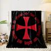 Medieval Knight Themed Throw Blanket Crusader Cross, Medieval Style,Blanket for Living Room Bed Couch lunch breakBlanket for Friend's festival Gift