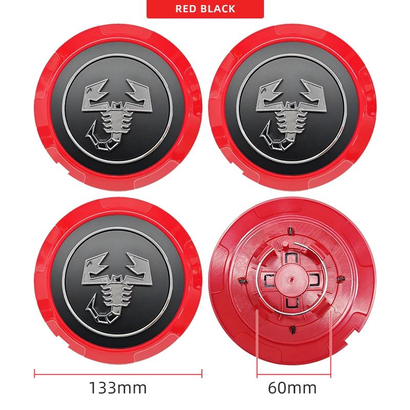 4pcs 133mm Car Wheel Center Hub Caps Emblem Badge for Fiat Abarth 500 500X Marea Multipla Punto Scorpion Ducato Goods Styling
