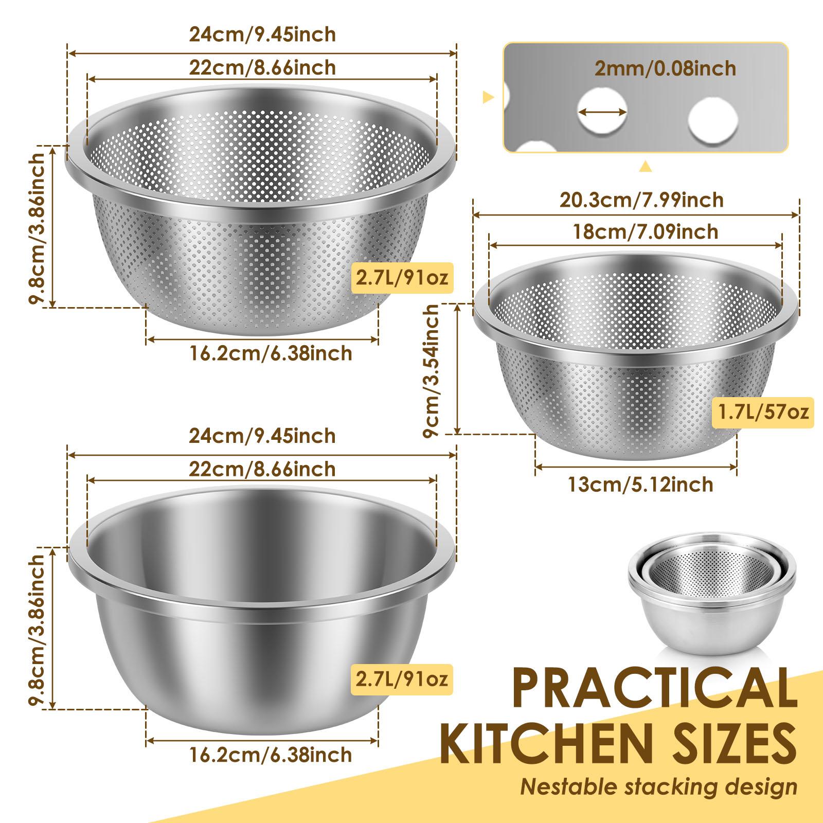 3 шт. Сливное сито из нержавеющей стали Кухонная раковина для мытья овощей Фрукты Очистка Дуршлаг Сито для продуктов Кухонный инструмент