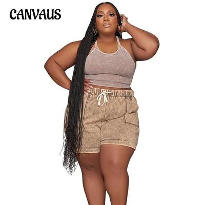 Ensemble gilet et short imprimé grande taille pour femmes, printemps et automne