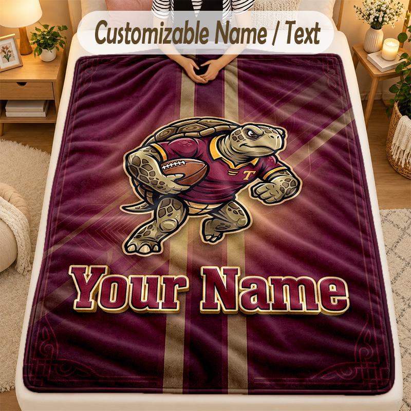 Flannel BlanketQueensland Maroons Custom Name Text Personalized Soft Warm Throw Blanket Home Decor Gift