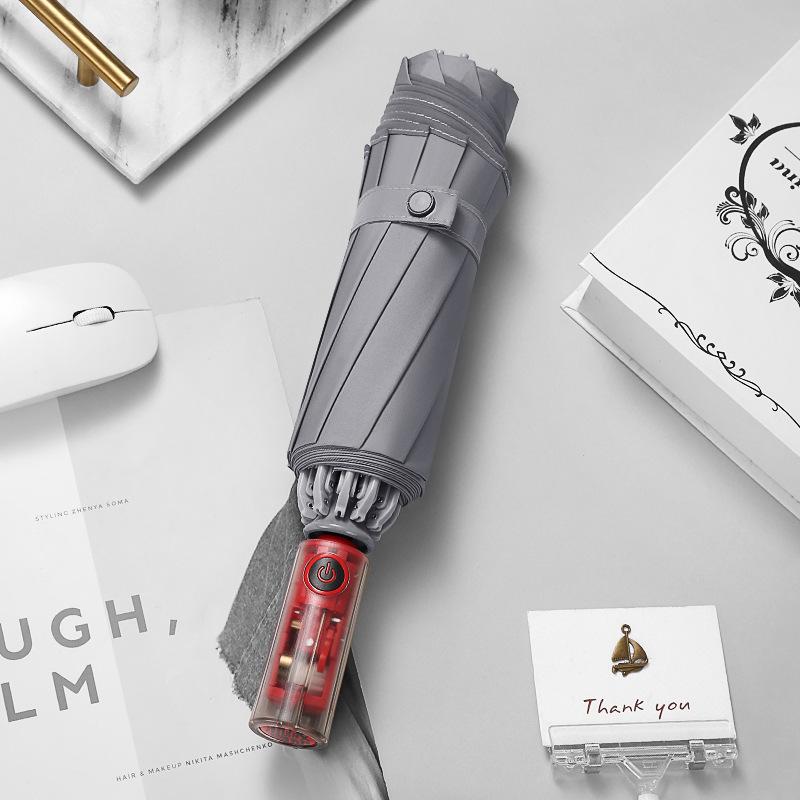 10 Bones Men Women Umbrella Fully Automatic Reverse Folding Umbrella with Windproof Reflective Stripe UV Umbrellas