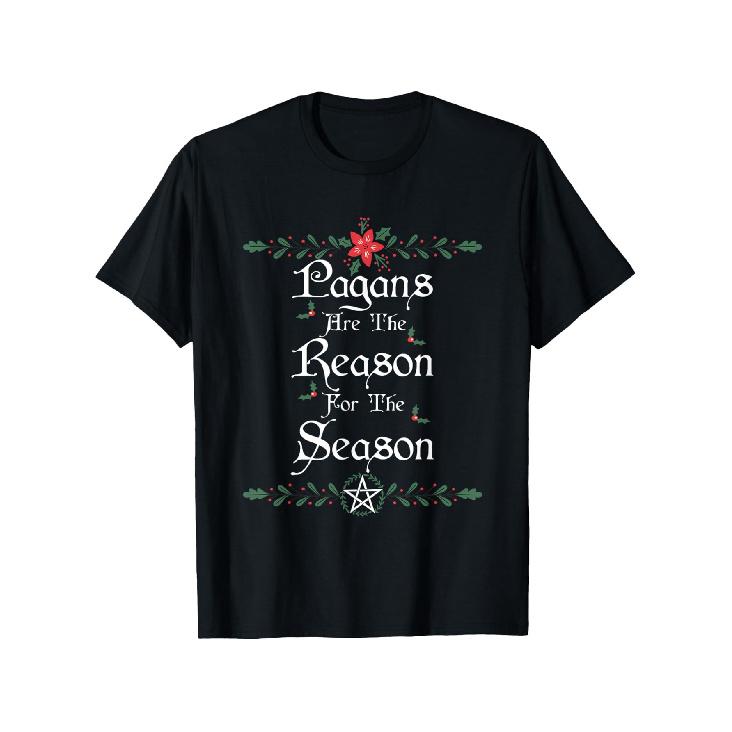 Solstice Pagans Are The Reason for The Season Yule T-Shirt, Suitable for Unisex Casual Round Neck Outdoor Short-Sleeved T-Shirt, Slightly Elastic, S чёрный