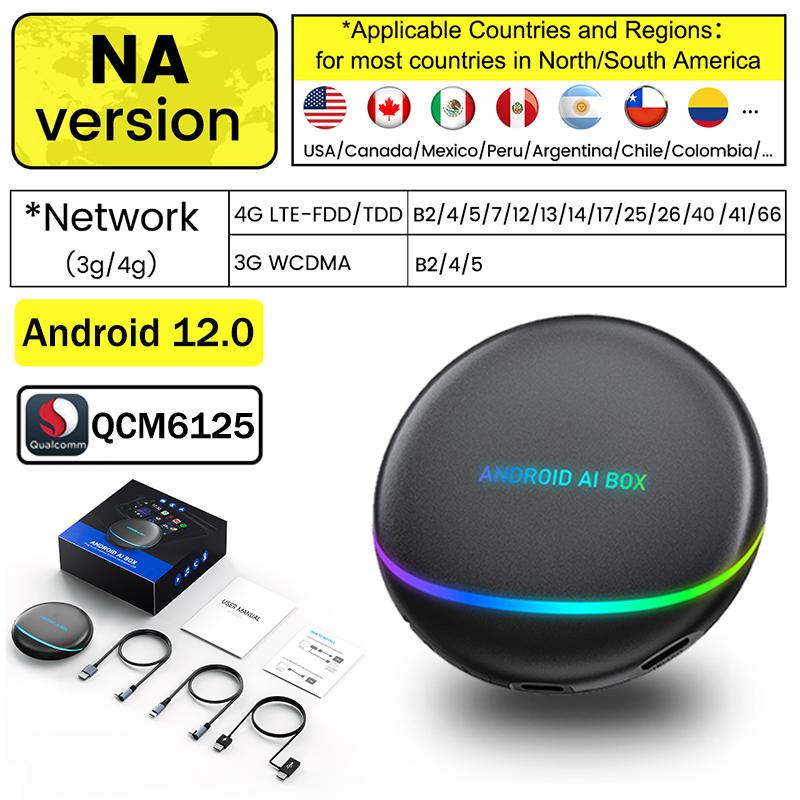 

Бездротовий CarPlay AI Box Android 12.0 8G+128G QCM6125 HDMI Бездротовий Android Auto BT 5.0 Адаптер&GPS для Toyota Kia