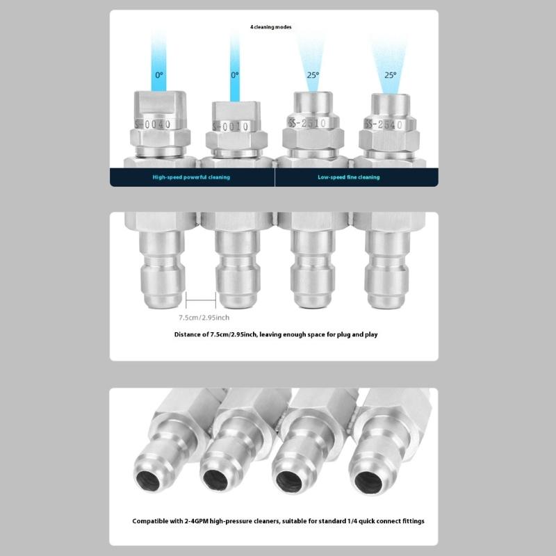 4 way J Handle Nozzle 5000PSI Heavy dutys Welded Pressure Washer Nozzles Steel Instantly Switches Design For 2-4GPM Washers