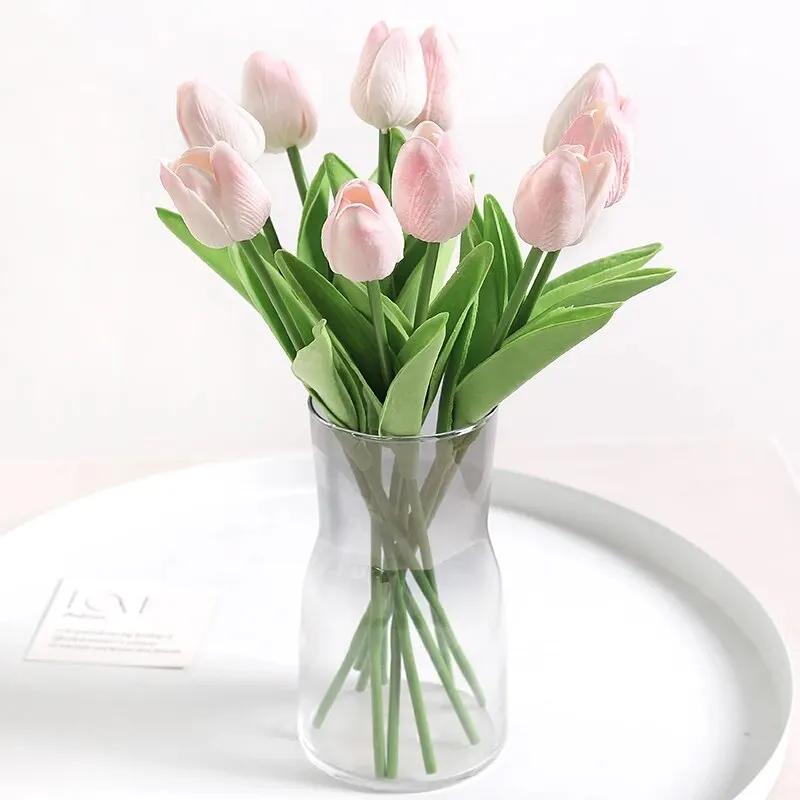10Pcs Tulip Artificial Flowers Real Touch Bouquet Fake Flowers for Home Bedroom Decor Garden Wedding Decoration Vase Accessories