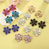 Minimalist Floral Drop Earrings With Geometric Alloy Design For Wedding And Party Wear