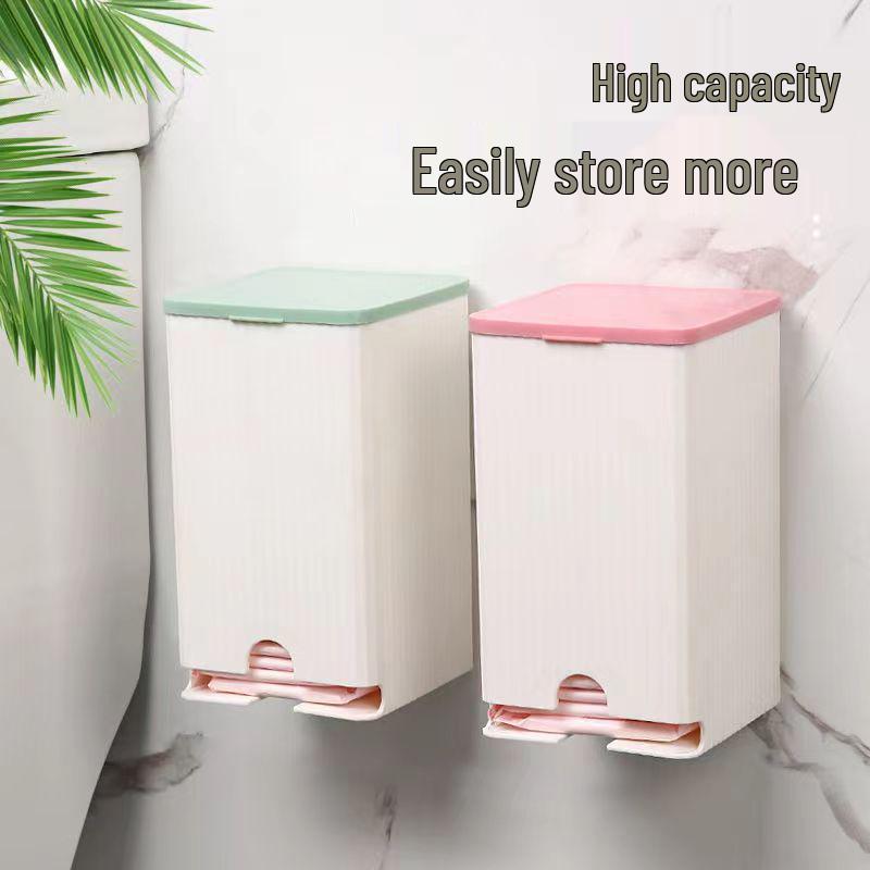 Wandmontierter Multifunktions-Organizer für Damenbinden, Taschentücher und Wattestäbchen - Staubdichte Aufbewahrungsbox mit Klappdeckel.