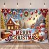 1 Piece of Winter Christmas Polyester Background Cloth, Suitable for Holiday Parties, Birthdays and Family Gatherings