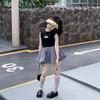 Girls' Summer Plaid Skirt Set: Trendy and Versatile Children's Outfit