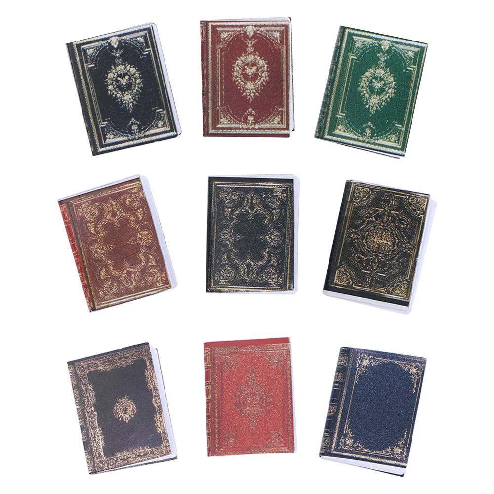 Pretend Play Vintage Classical Retro Dollhouse Decoration Mini Books Notebook Miniature