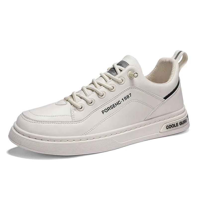 Novos Sapatos de Tecido Versáteis da Moda Masculino Primavera Novos Sapatos Brancos Respiráveis Sapatos de Skate Esportivos e de Lazer Masculinos Sapatos da Moda