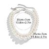 2 PCS Statement Bead Chain Necklace Elegant Pearls Beads Necklace Short Necklace