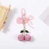 1Pcs Creative Heart Butterfly Bow Cherry Bag Accessory Adorable Fruit Cherry Keychain Fashion Car Key Ring Gift