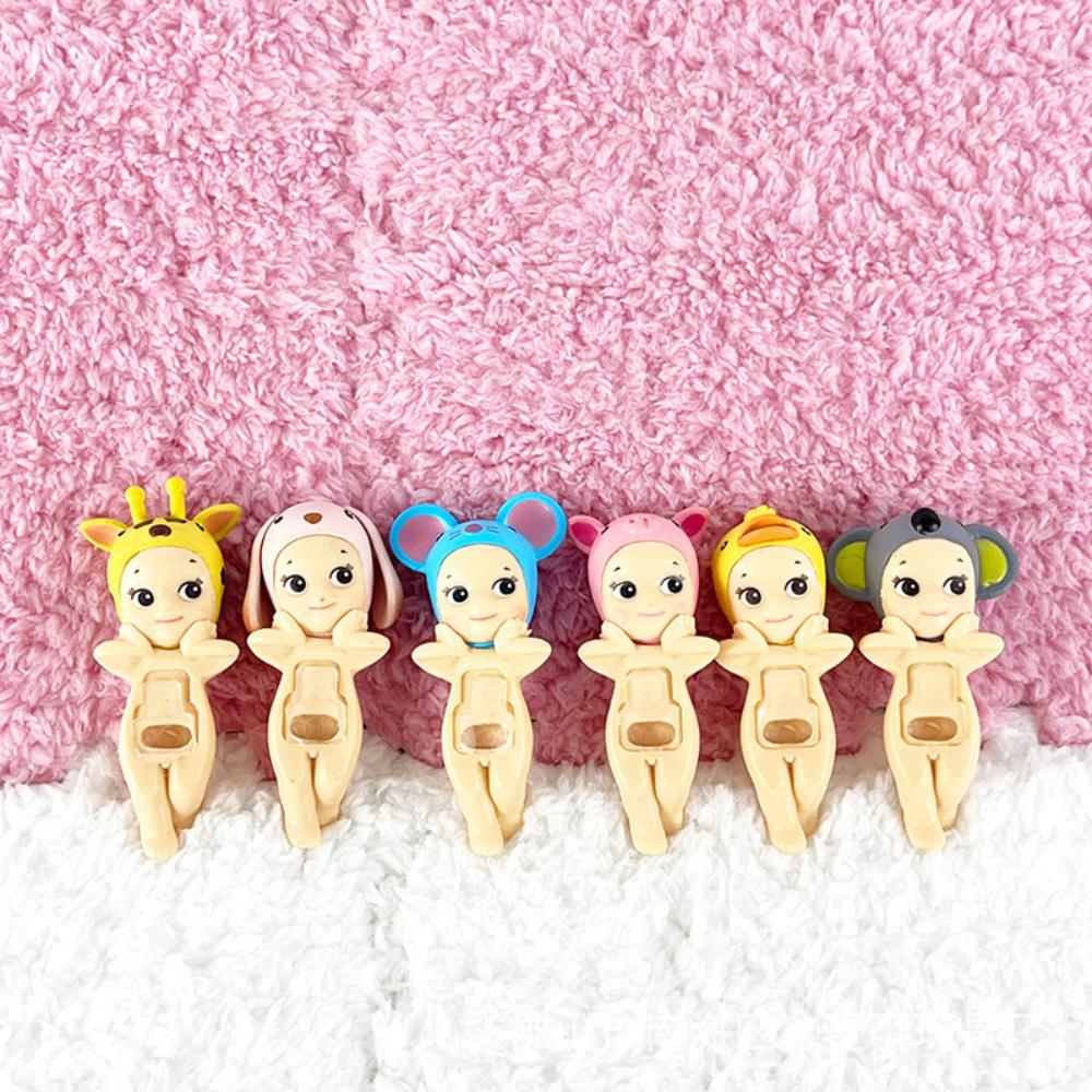 12 Stück Sets Eine Generation von liegenden Engel Tier Hippers Figuren Blind Box Spielzeug Engel Mystery Boxen für Handy Ornament