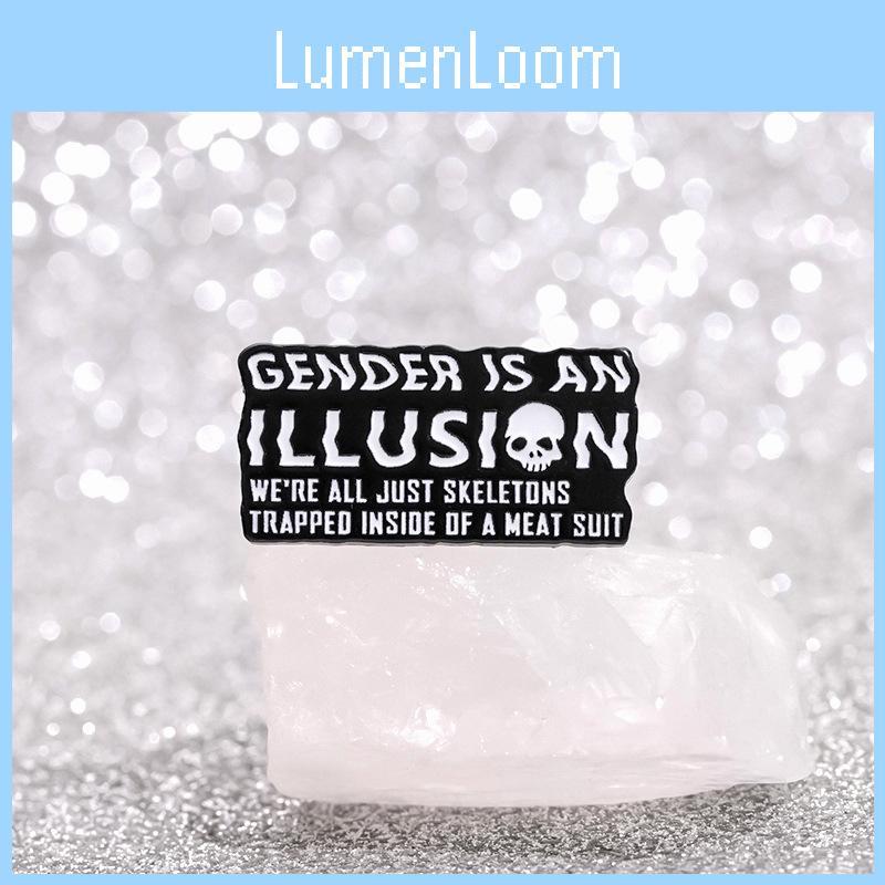 Black Stylish Punk Inspired Brooch With Eyecatching English Letter And Skull Pattern Great For Unisex Fashion And Costume Acces