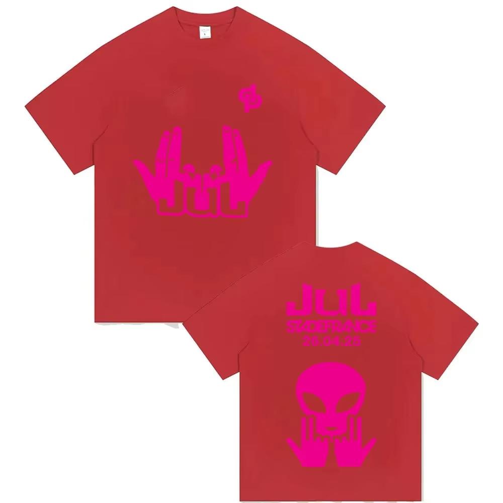 

French New Rap Jul Tour Album 2026 TShirts Man Woman Pop Music Fashion Short Sleeve T Shirt Vintage High Quality Cotton Tshirt 4XL
