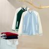 Women's Trendy 380g Raglan Baseball Hoodie: Autumn/Winter Loose Color Block College Style Jacket for Couples.