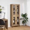 Highboard 2 pcs Artisan Oak Engineered Wood and Glass
