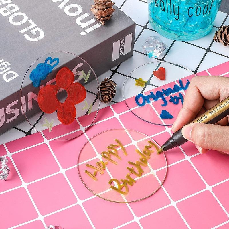 1/2mm Clear Circle Acrylic Sheet Plexiglass Disc Round Sign for Milestone Marker,Name Card,Cricut,Engraving,Painting,DIY Project