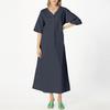 Ladies Summer New Fashion Casual Loose Short Sleeve V-neck Color Long Vest Dress