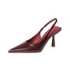 1655-1 Red Pointed High Heels Empty Single Shoes Spring European and American Fashion Sexy Stiletto Single Shoes Commuter Women's Shoes