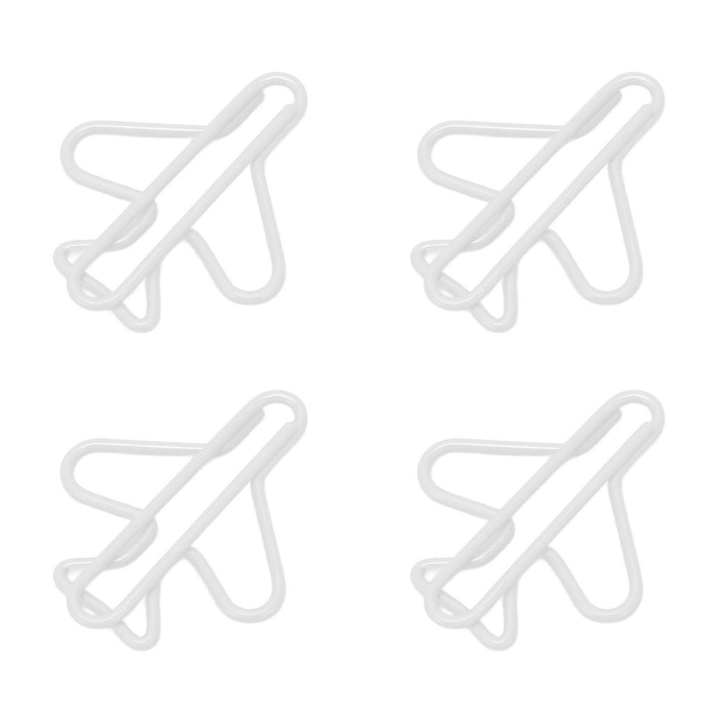 100Pcs Cute Paper Clips Plane Shaped Style Covered Wire Light Durable Fancy Paperclips for Working Study Sorting White