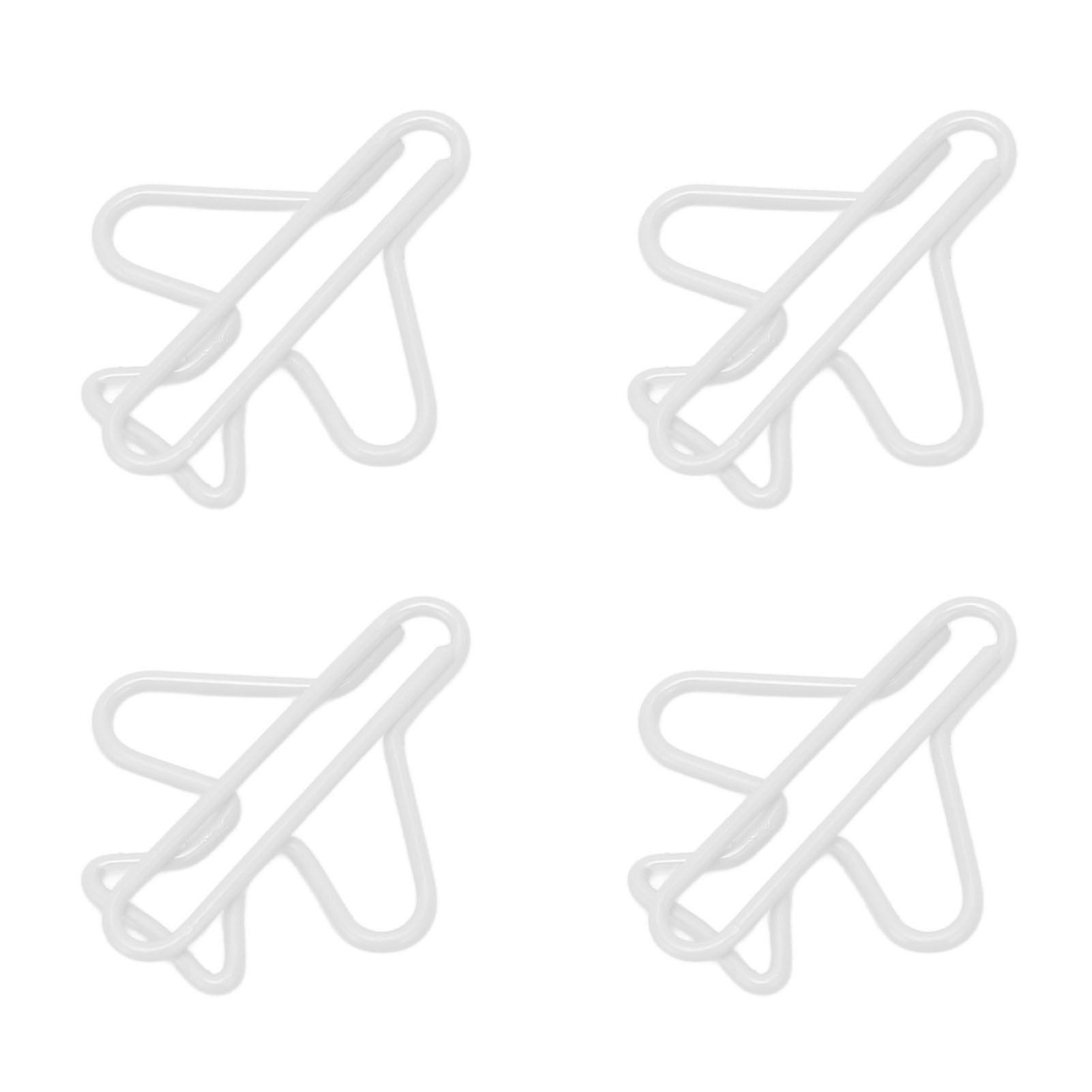 

100 шт. Милые скрепки для бумаги в форме самолета, покрытые проволокой, легкие, прочные, необычные скрепки для работы, учебы, сортировки, белые белый