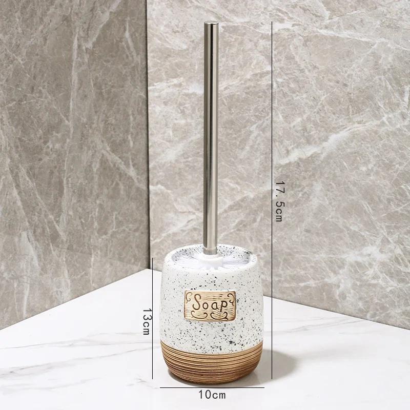 Nordic Light Luxury Ceramic Toilet Brush Household No Dead Corner Toilet Accessories Durable Type Bathroom accessories