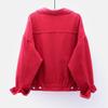 Damen Denim Jacke Übergröße Kurz Koreanischer Stil Locker Langarm Jacken Lässige Übergroße Tops