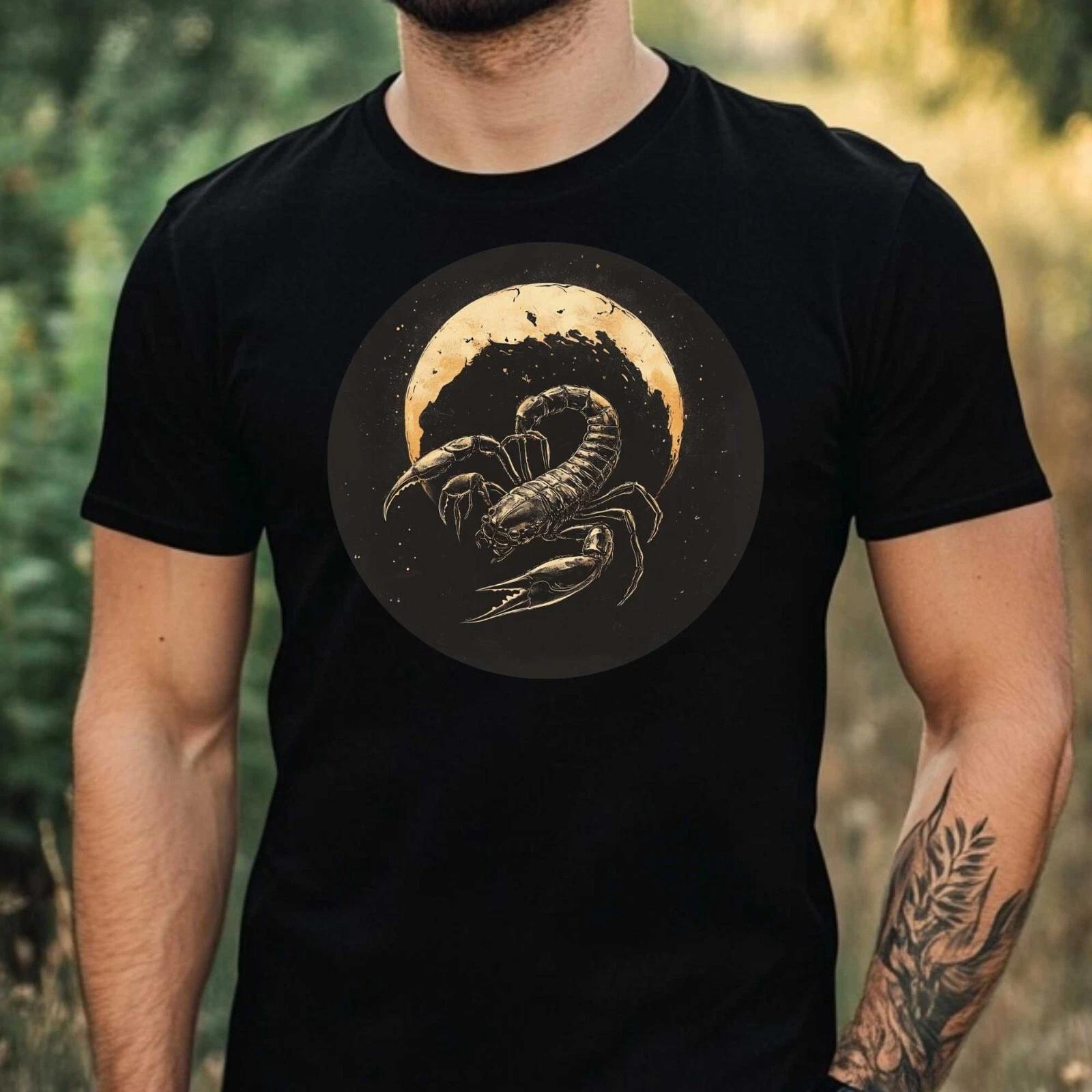 T-Shirt Herren Skorpion im Mondlicht Motiv Baumwolle Größe XS bis 5XL XXXXL