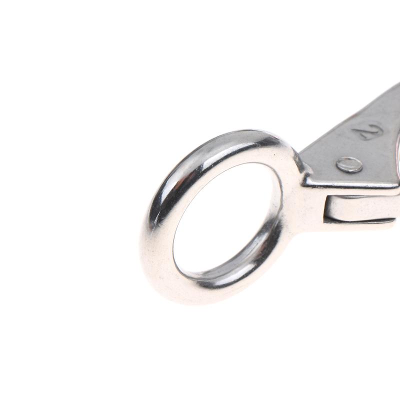 Heavy Duty Stainless Steel 304 Spring Snap Hook Rigid Loaded Fixed Eye Clip Carabiner Universal Marine Boats Clip Dock Hardware