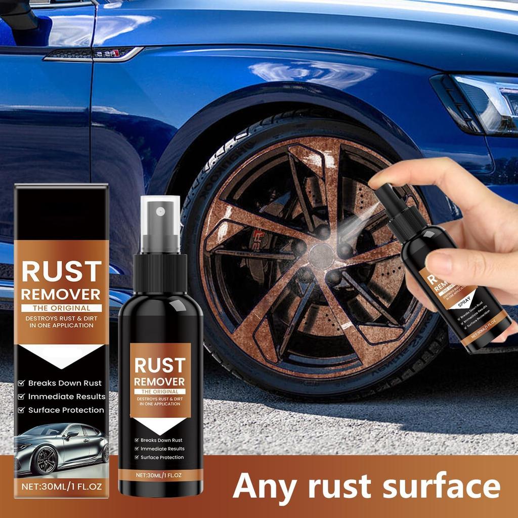 2pcs Rust Remover Spray for Metal, Heavy Duty Rust Remover Spray for Vehicles, Tools, Chains, Iron and Rust Stain Remover, Multi-Surface Cleaner,